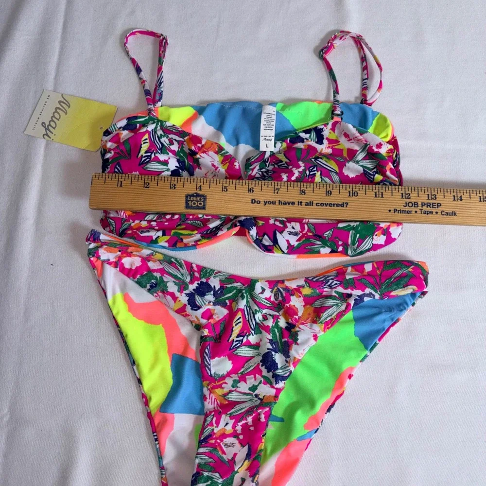 Maaji Bikini Set Large Multicolor Floral Abstract Tropical Bandeau PT7000SET616